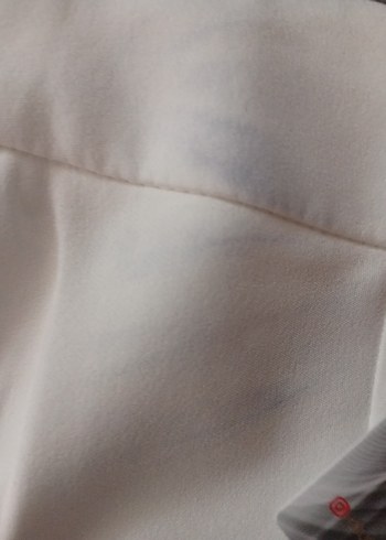 Kadın Beyaz ve siyah bilek boy kumaş pantolon - Görsel 2