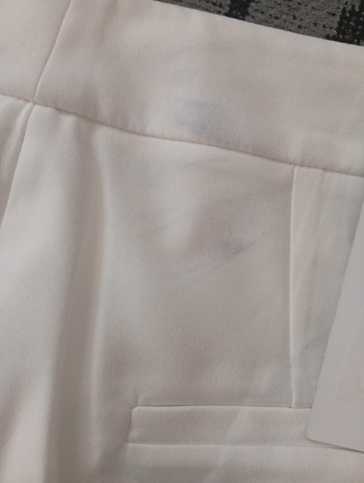 Kadın Beyaz ve siyah bilek boy kumaş pantolon - Görsel 3