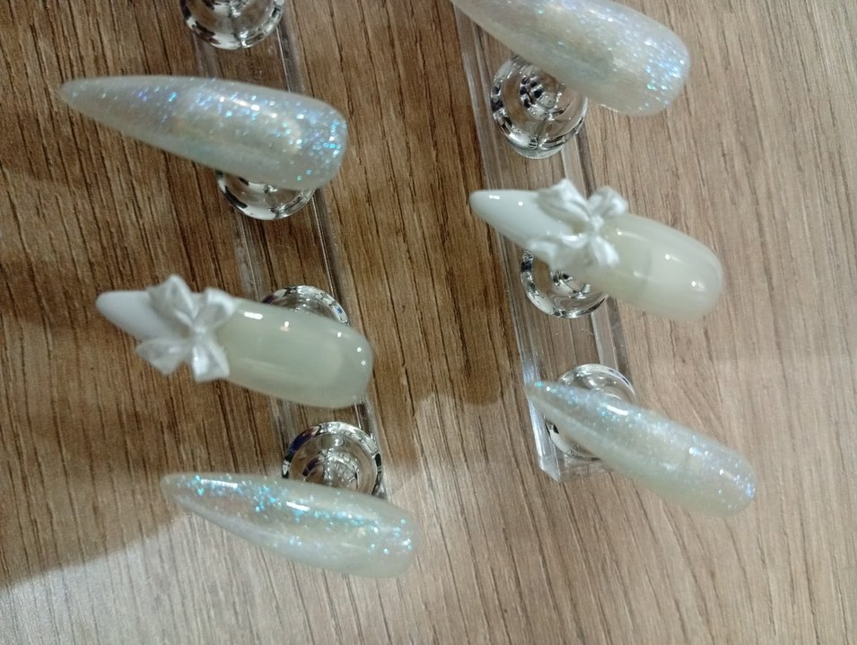 Beyaz Parlak protez Tırnak tak çıkar tekrar kullan - Görsel 2