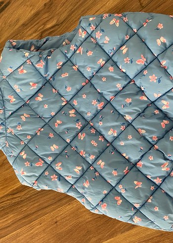 Mavi Çiçek Desenli Kız Yeleği - Görsel 4