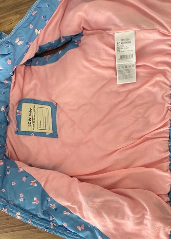 Mavi Çiçek Desenli Kız Yeleği - Görsel 3