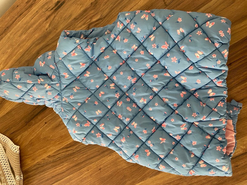 Mavi Çiçek Desenli Kız Yeleği - Görsel 4