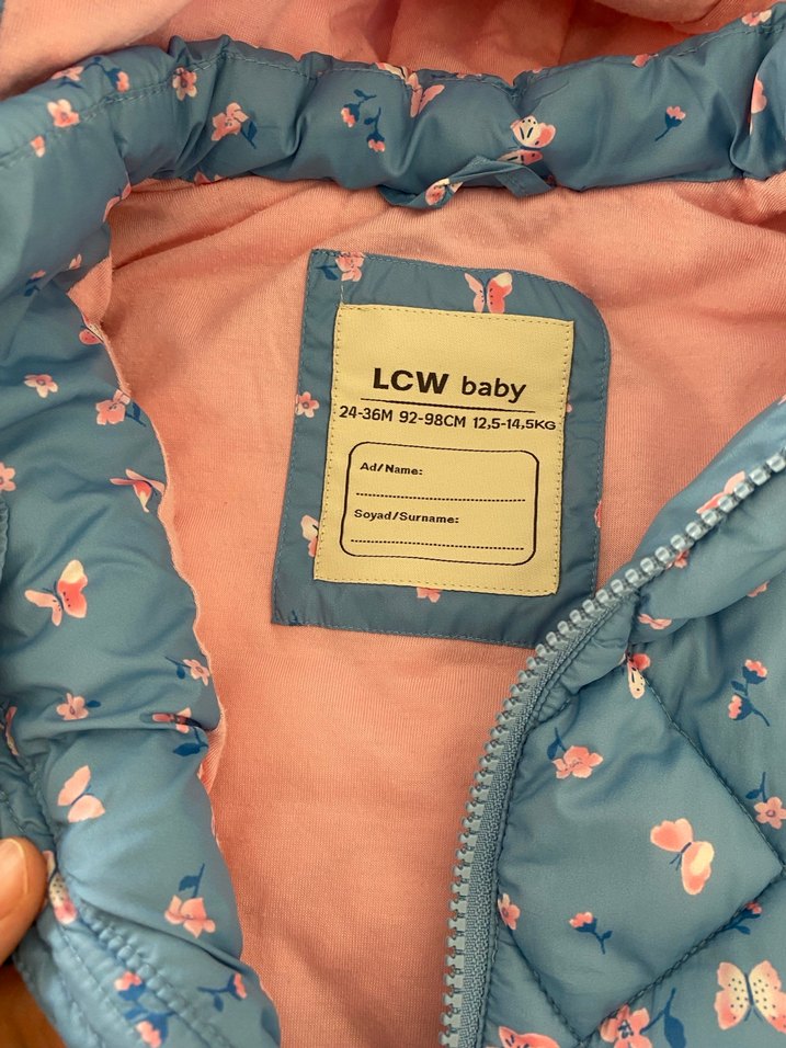 Mavi Çiçek Desenli Kız Yeleği - Görsel 2