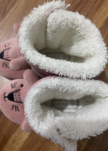 Kız Çocuk Pembe Desenli Sıcak Panduf - Görsel 4