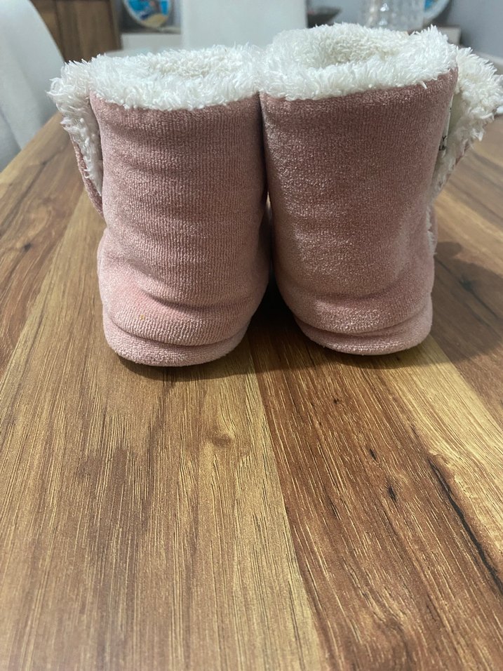 Kız Çocuk Pembe Desenli Sıcak Panduf - Görsel 5