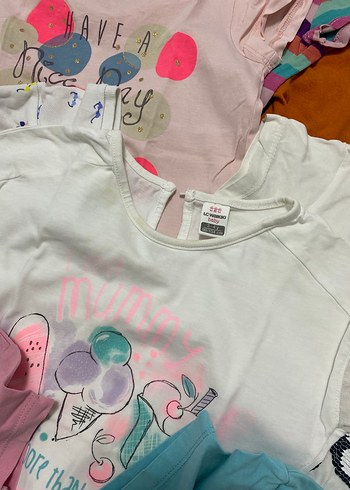 Kız Çocuk Çok Renkli Baskılı Tişörtler - Görsel 5