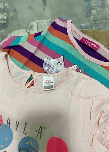 Kız Çocuk Çok Renkli Baskılı Tişörtler - Görsel 3