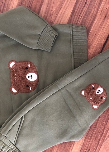 Kürklü Kapüşonlu Erkek Bebek Takım