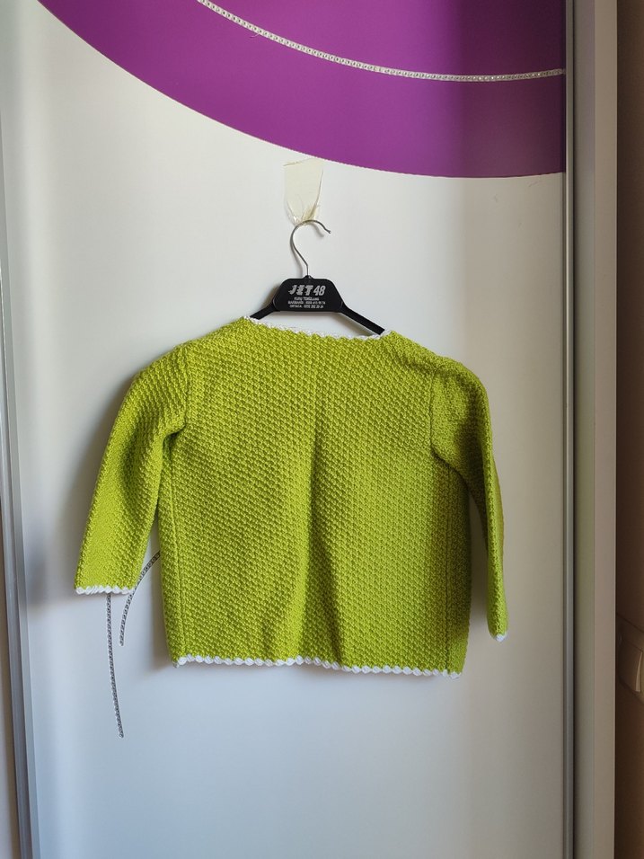 Kız Çocuk Yeşil Örgü Hırka - Görsel 2