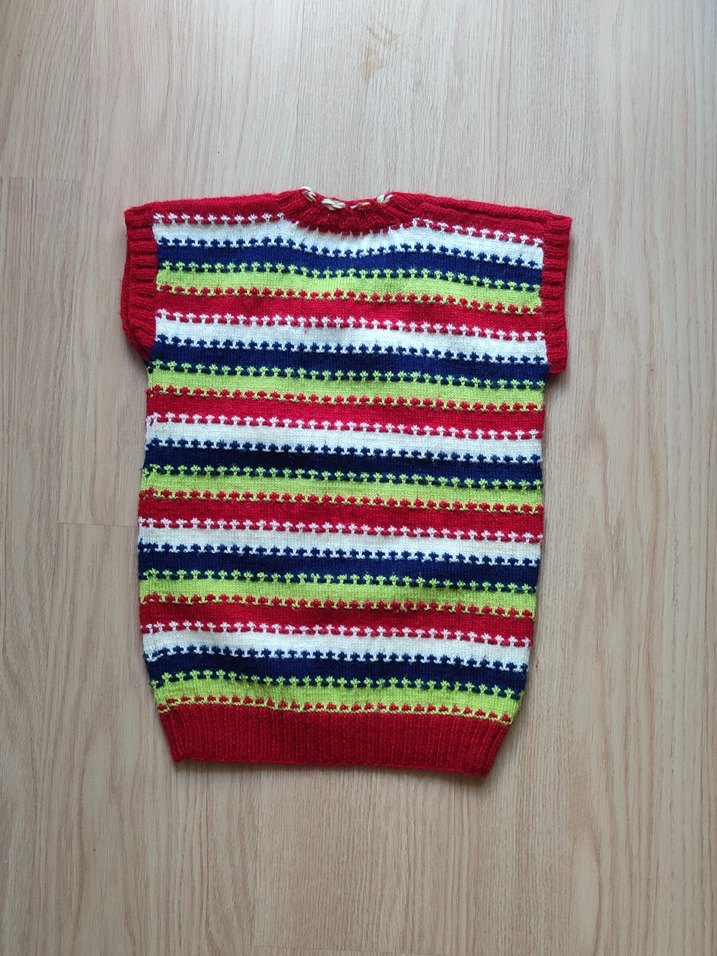 Renkli Bohem Erkek Çocuk Kolsuz Triko Süveter - Görsel 2