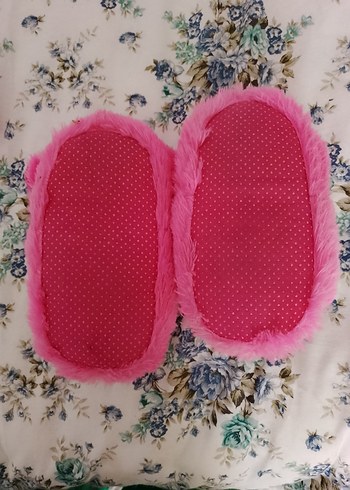 Kızlar için Pembe Peluş Hayvanlı Ev Terliği 23  24 25arasi - Görsel 3