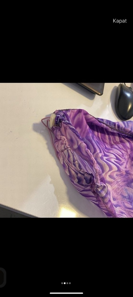 Uzun Bağlama Desenli Mor Kadın hasema - Görsel 2