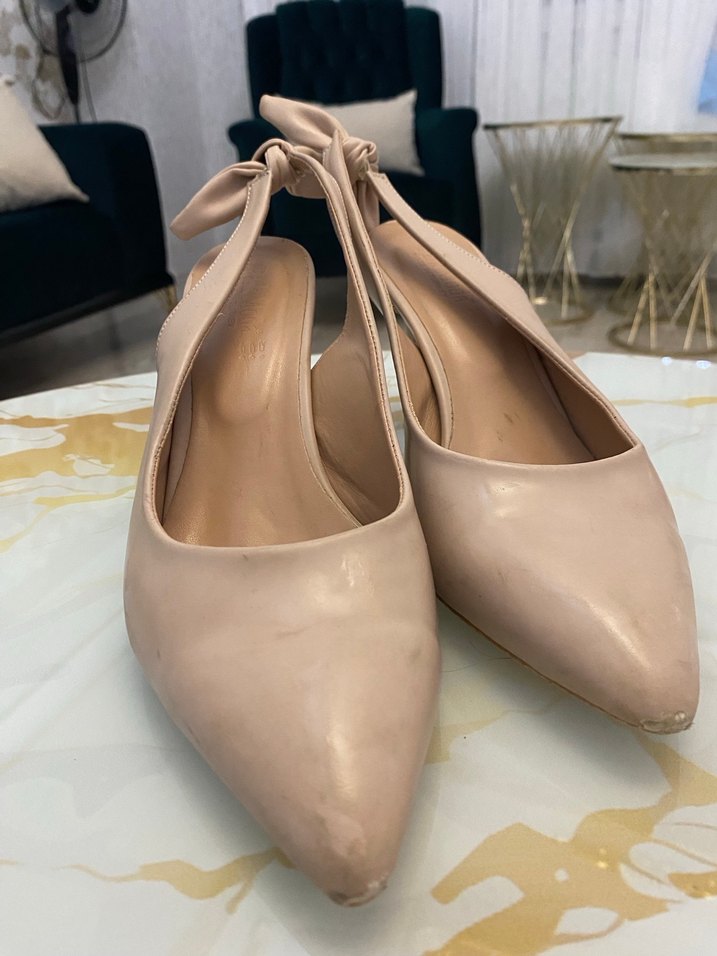 Bej Tokalı Stiletto Kadın Ofis Ayakkabısı - Görsel 3