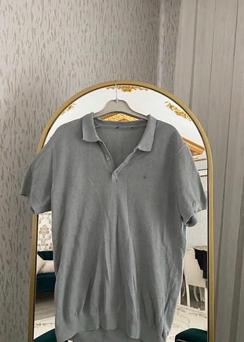 Gri Düğmeli Erkek Polo Tişört - Görsel 3