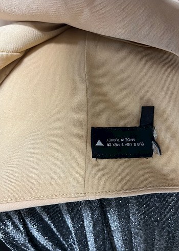 Bej Straplez Midi Elbise - Görsel 5