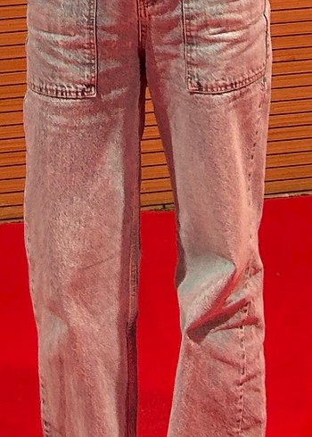 Kadın Mavi Bol Kesim Denim Pantolon - Görsel 3