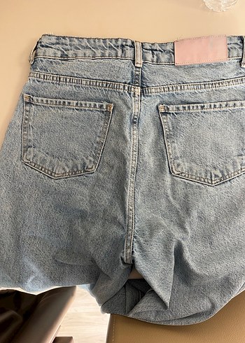 Kadın Mavi Bol Kesim Denim Pantolon - Görsel 5