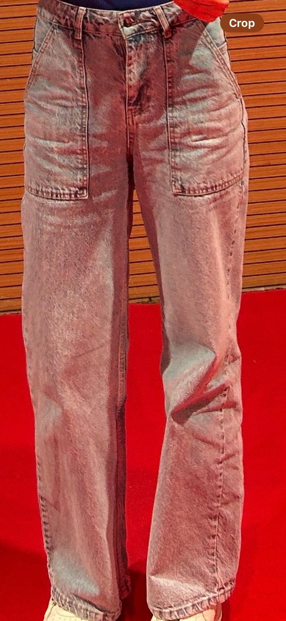 Kadın Mavi Bol Kesim Denim Pantolon - Görsel 3