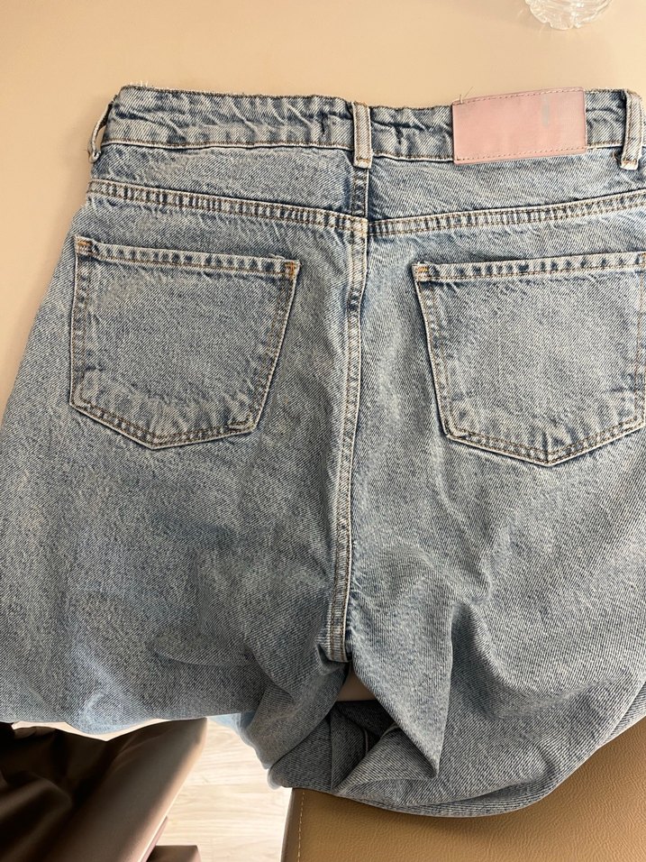 Kadın Mavi Bol Kesim Denim Pantolon - Görsel 5