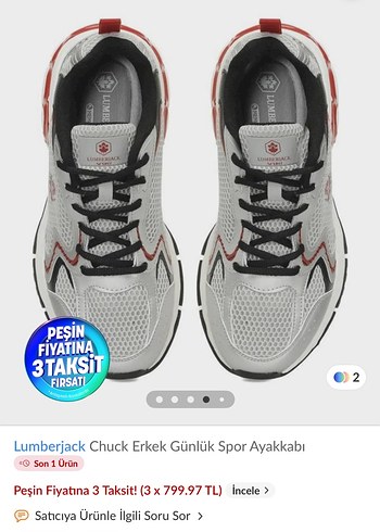 Lumberjack Chuck Erkek Gri Spor Ayakkabı