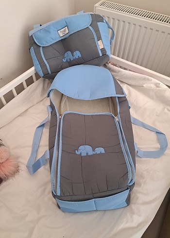Fil Desenli Gri Bebek Çantası Seti - Görsel 4