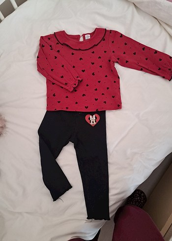 Kız Bebek Kırmızı Uzun Kollu Örme Takım - Görsel 3