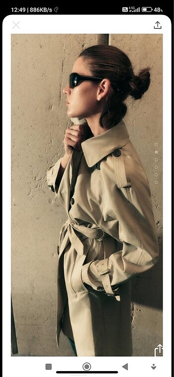 xs Beden ten rengi Renk Zara trençkot oversize