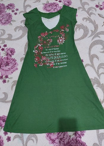 Yeşil Dantel Detaylı Kız Çocuk elbisesi - Görsel 2