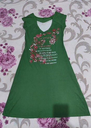 Yeşil Dantel Detaylı Kız Çocuk elbisesi - Görsel 5