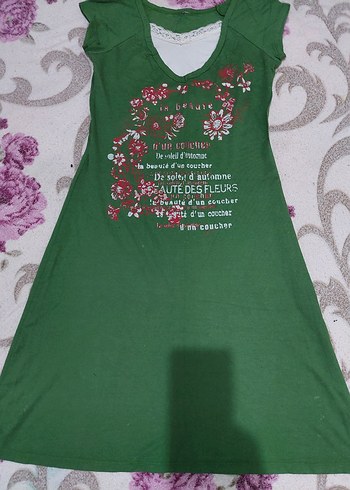 Yeşil Dantel Detaylı Kız Çocuk elbisesi - Görsel 4