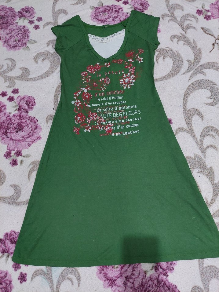 Yeşil Dantel Detaylı Kız Çocuk elbisesi - Görsel 2