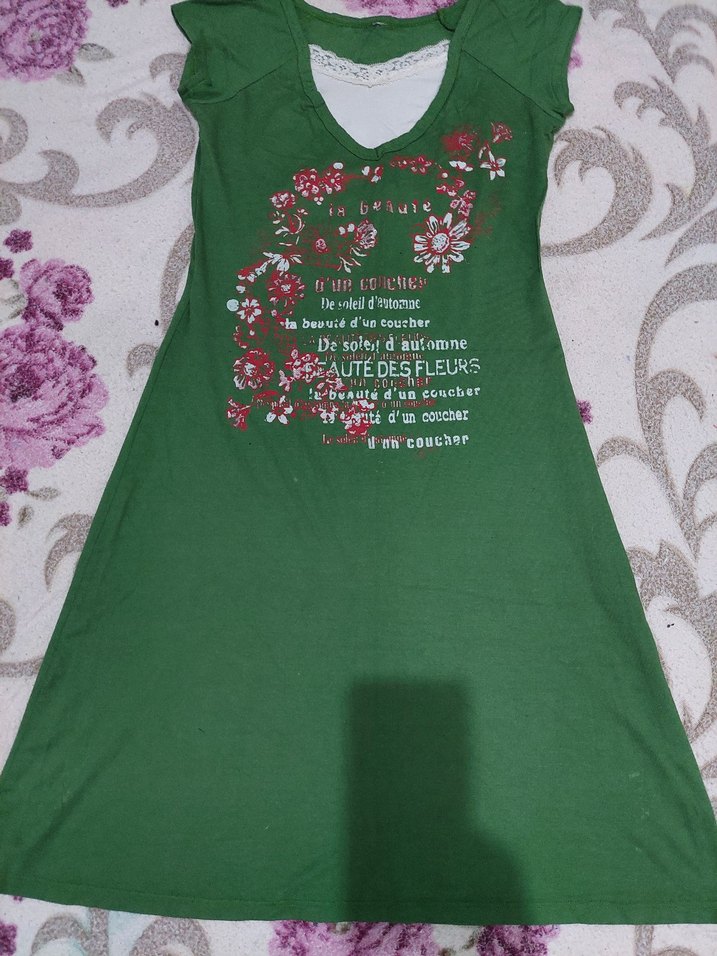 Yeşil Dantel Detaylı Kız Çocuk elbisesi - Görsel 4