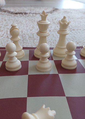  Beden Siyah ve krem rengi Katlanabilir Satranç Seti