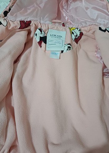 5 Yaş Beden pembe Renk Pembe Kapüşonlu Kız Çocuk Mont