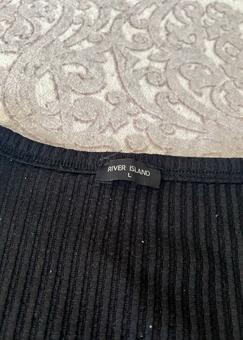 Siyah Keten Düğmeli Kısa Kollu Bluz - Görsel 4