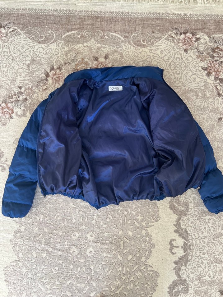 Koyu Mavi Kadın Kışlık Mont - Görsel 2