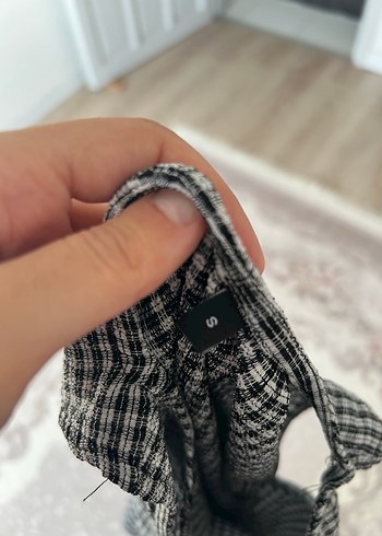 Gri Ekose Kolsuz Bluz - Görsel 3