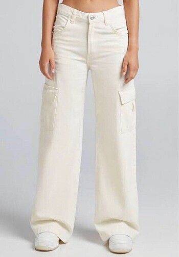 Bershka Wide Leg Kargo Pantolon