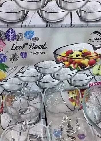  Beden beyaz Renk Komposto takımı elma desenli 
