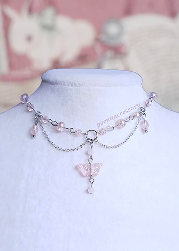Fairycore kelebek çelik kolye