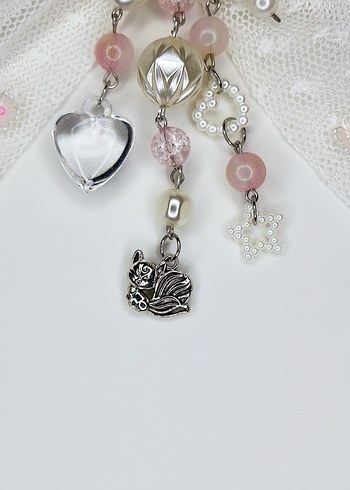 Coquette dantel fiyonk çanta charmı - Görsel 3