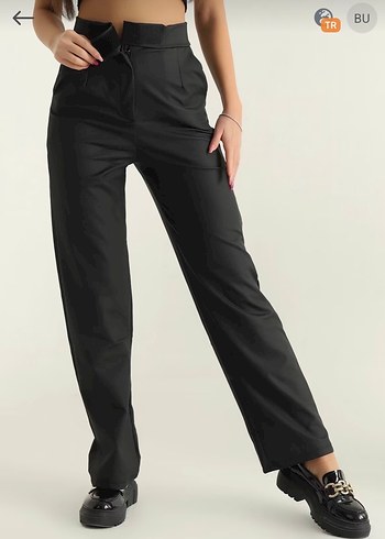 l Beden siyah Renk Deri Pantalon