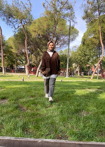 Zara Örgü Kahverengi Kadın Portföy Çanta