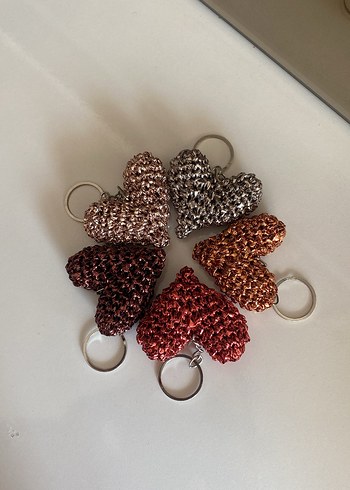 Renkli metalik ip kalp anahtarlık - Görsel 4