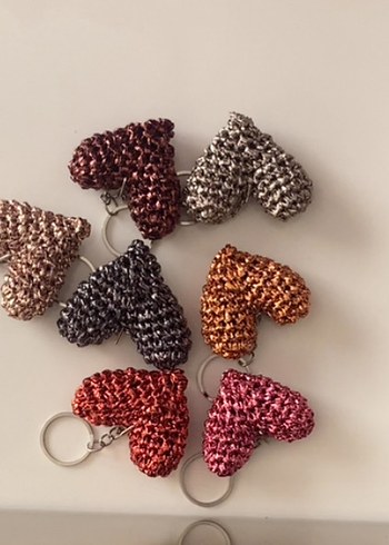 Renkli metalik ip kalp anahtarlık - Görsel 3