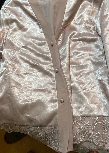 Parıltılı Nakışlı Uzun Kadın Sabahlık - Görsel 5