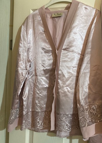 Parıltılı Nakışlı Uzun Kadın Sabahlık - Görsel 2