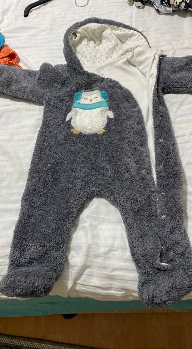 Gri Erkek Bebek Polar Tulum - Görsel 4