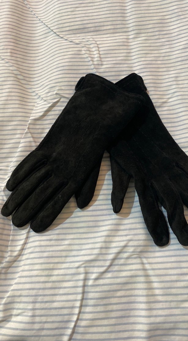 Siyah Süet  Kadın Eldivenleri - Görsel 3