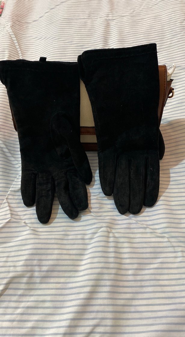 Siyah Süet  Kadın Eldivenleri - Görsel 2